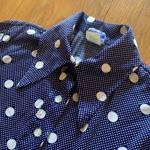 Vintage blue polka dot shirt